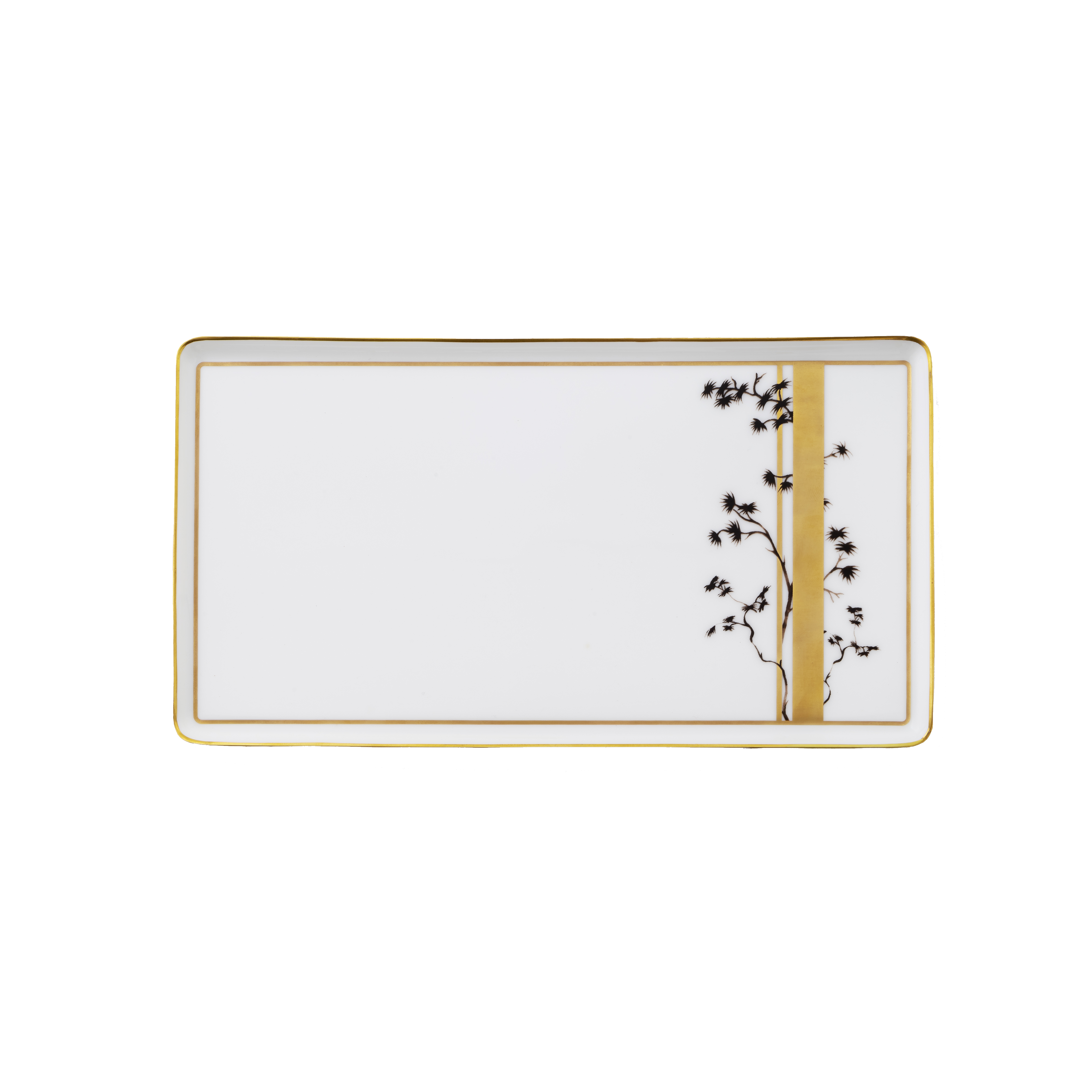 Kyoto - Big rectangular plate gold band