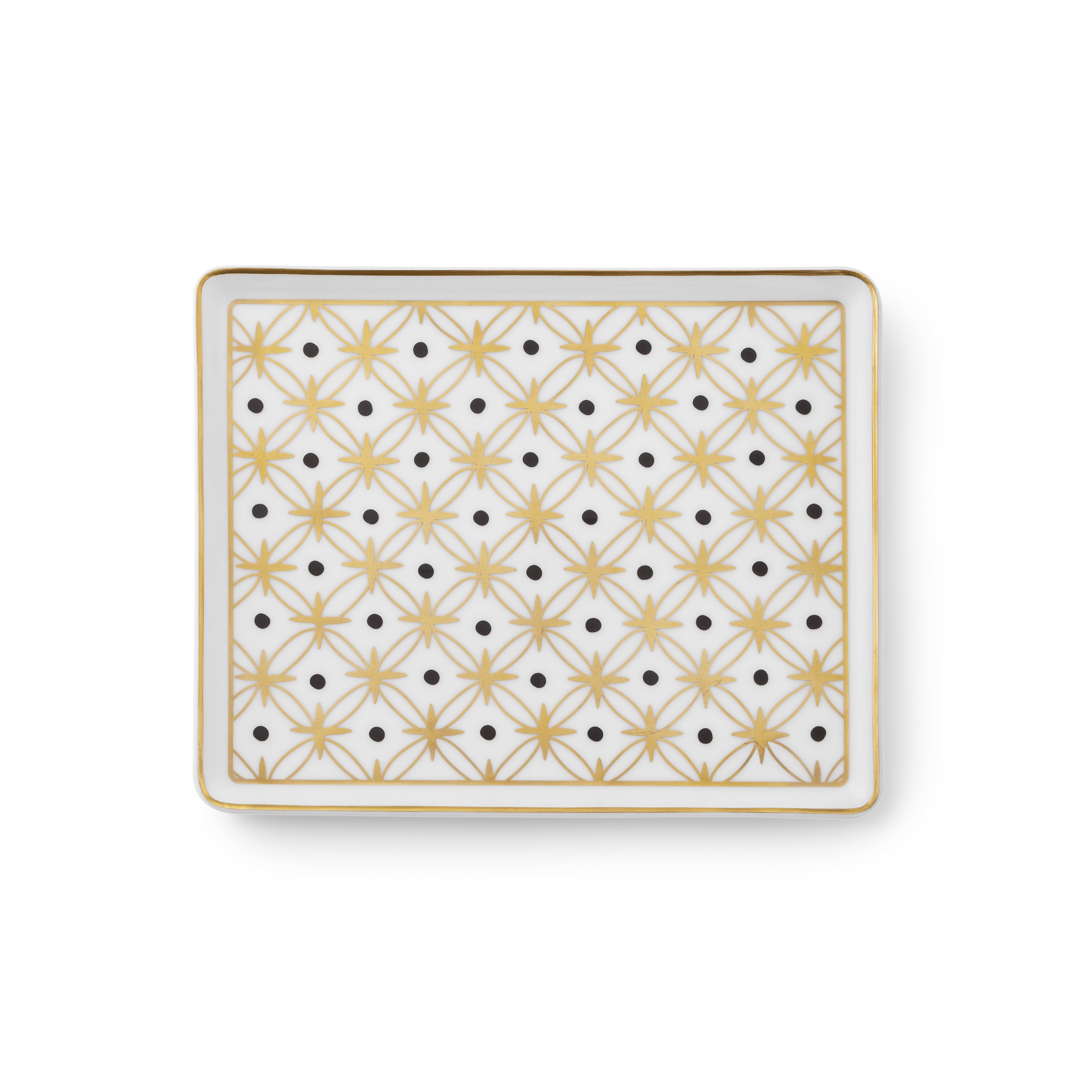 Kyoto - Petite assiette rectangulaire étoile or