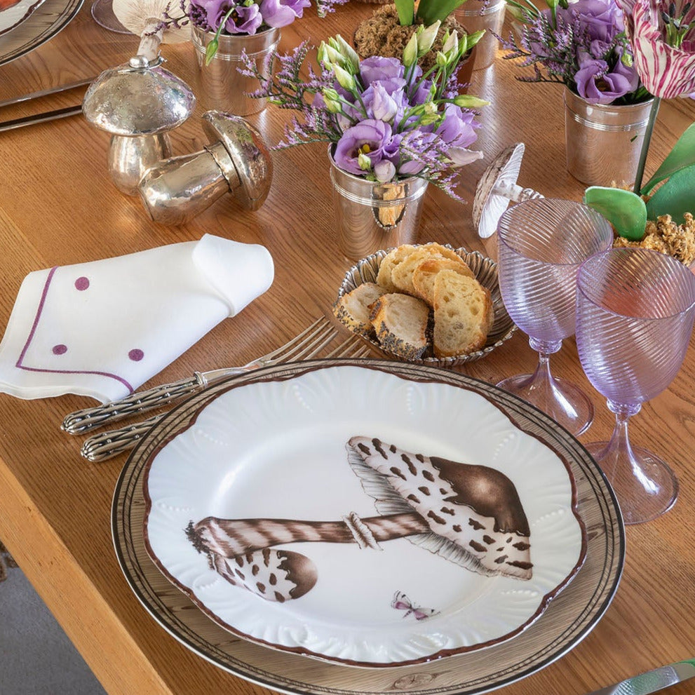 Les champignons - Set of 6 dinner plates