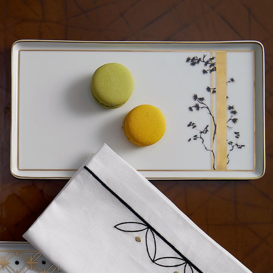 Kyoto - Big rectangular plate gold band