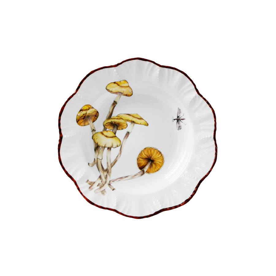 Assiette De Fête Champignon 34 Pièces - Set Rétro Avec Brochettes Pour Bouchées
