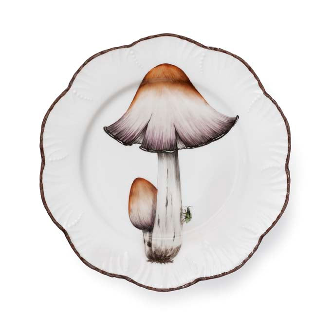Les champignons - Set de 6 assiettes plates