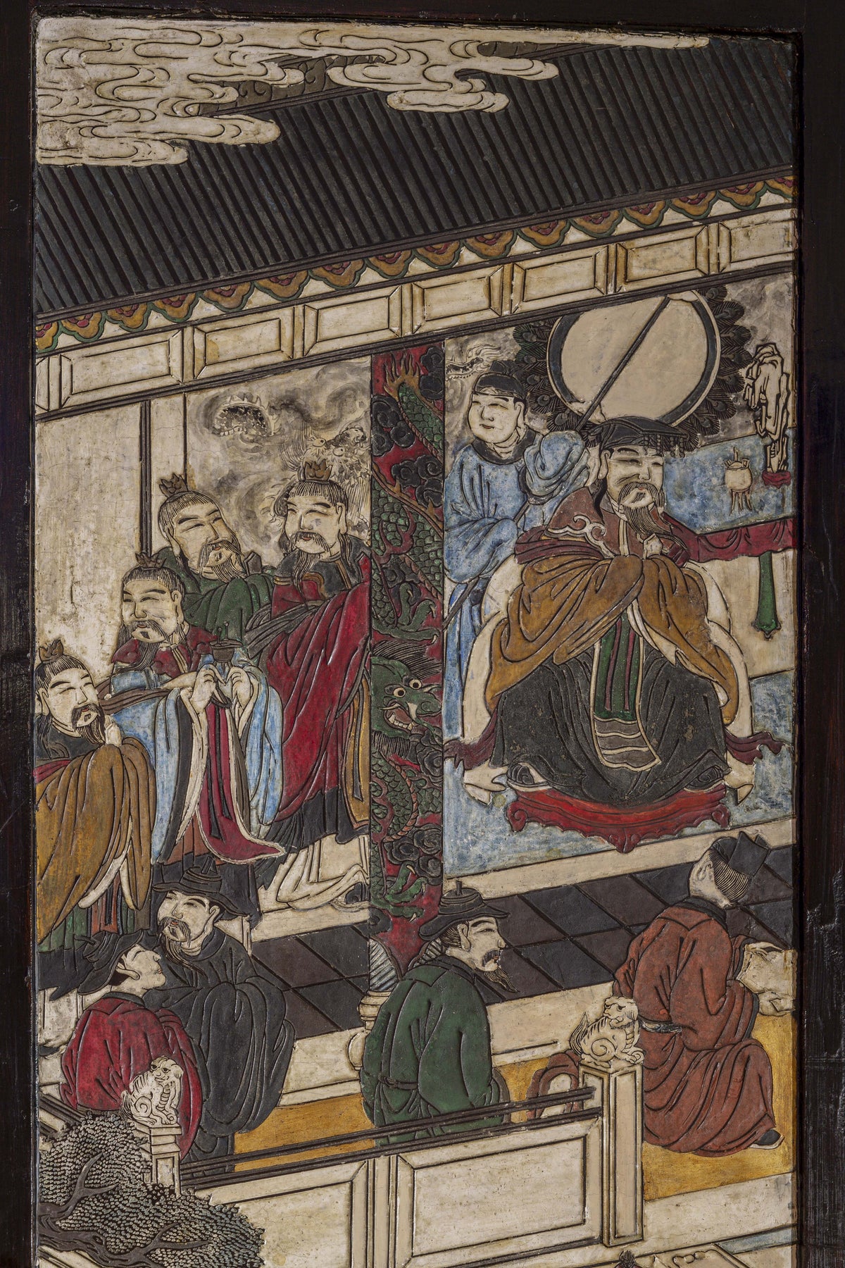 Chine, dynastie Qing, Exceptionnel paravent de Coromandel à douze feuilles