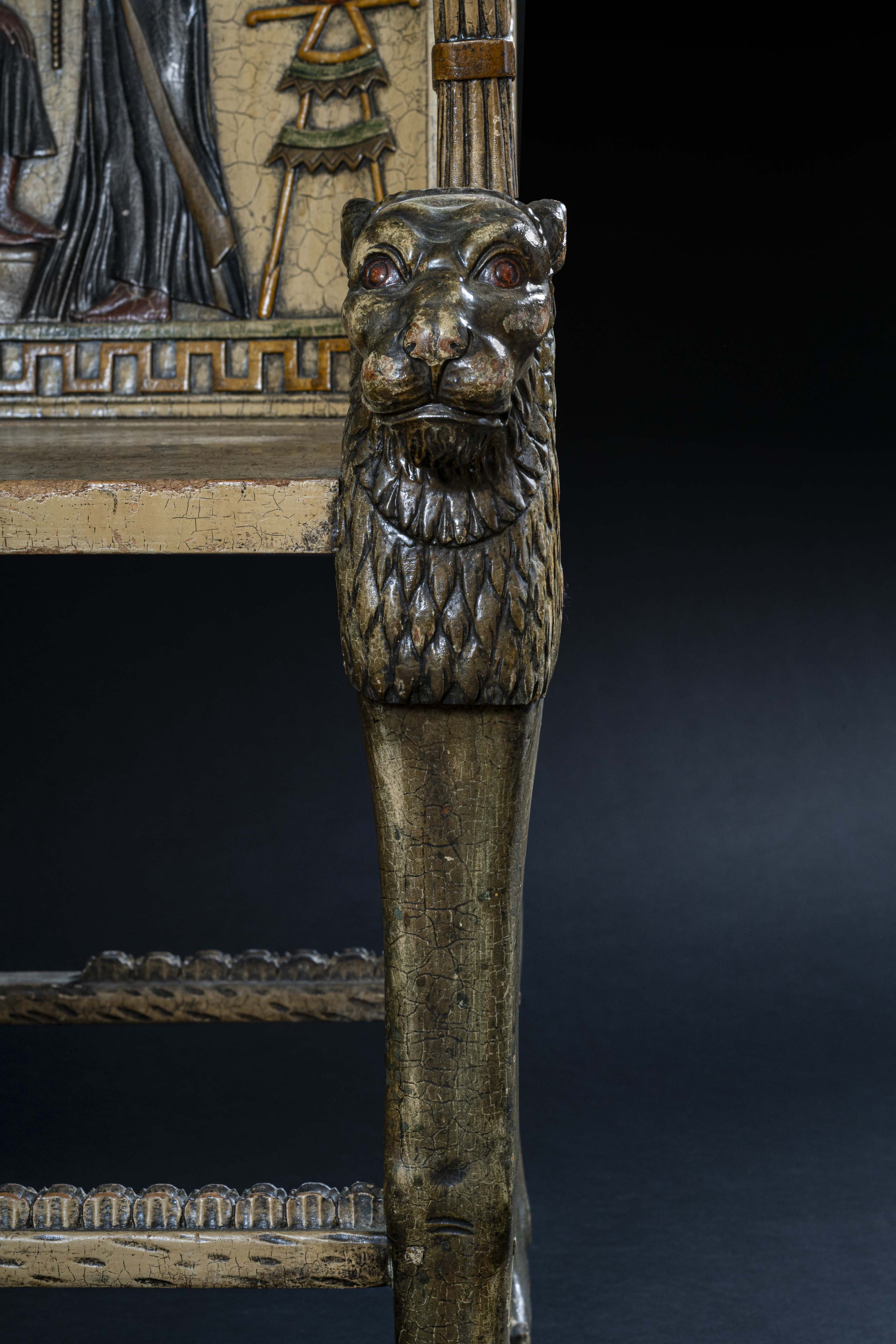 Travail italien, Paire de fauteuils Trône de Toutankhamon