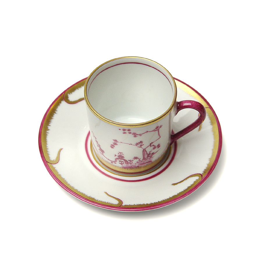 Chinoiserie - Tasse à café et soucoupe