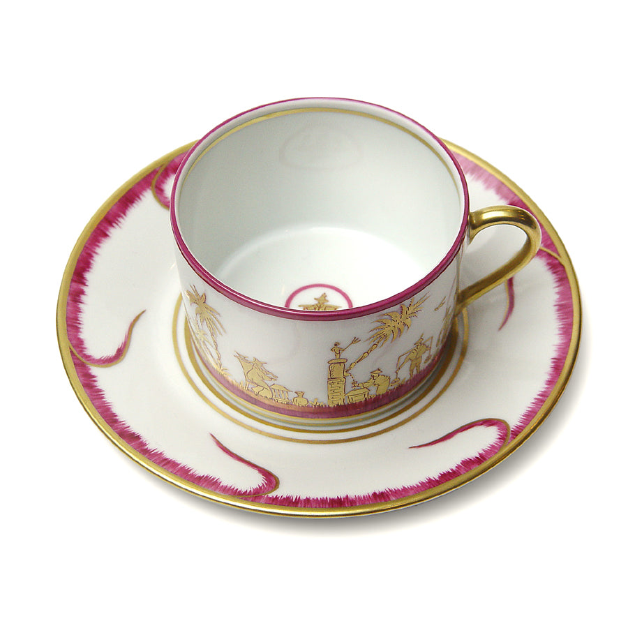 Chinoiserie - Tasse à thé et soucoupe