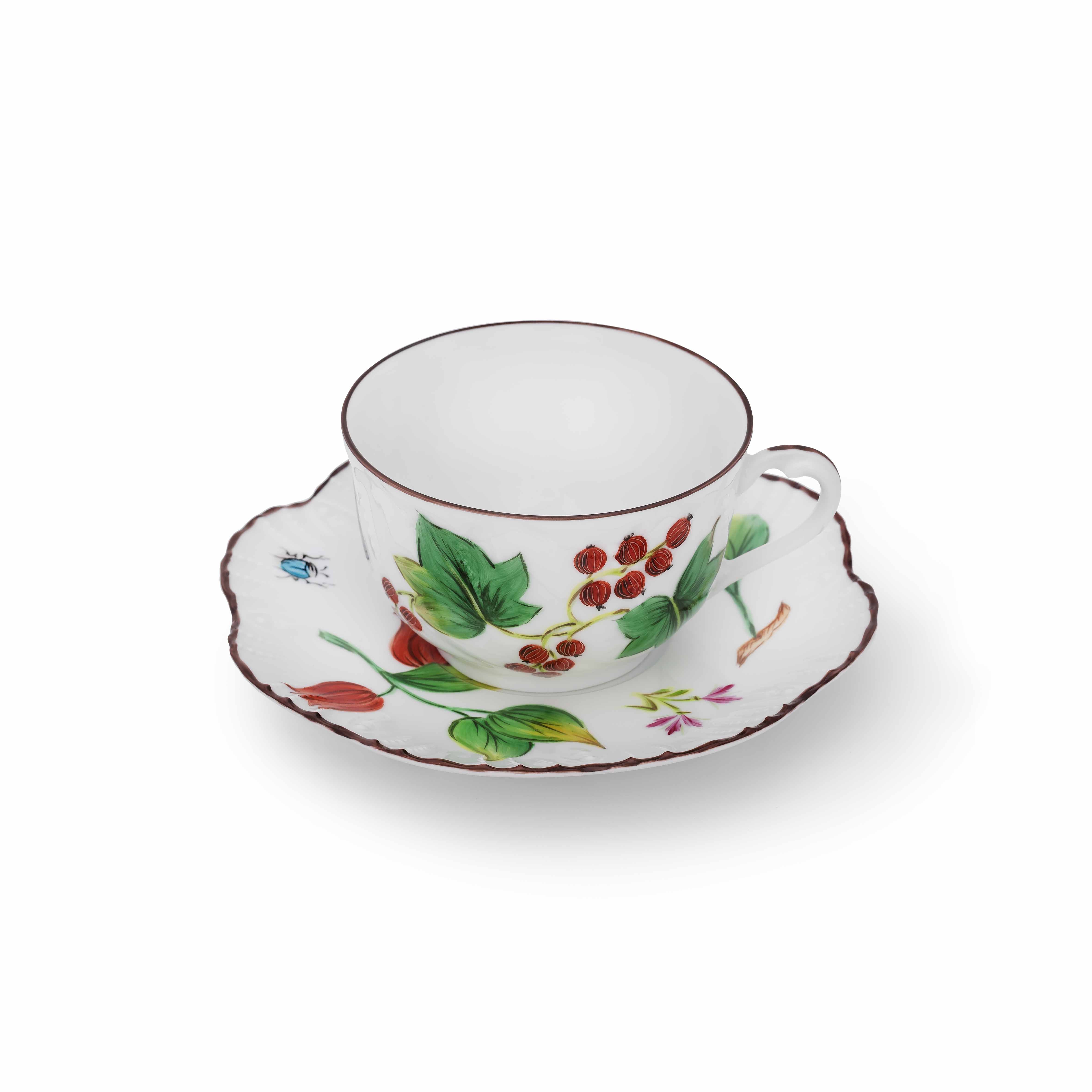 Feuillages - Tasse de thé et sa soucoupe
