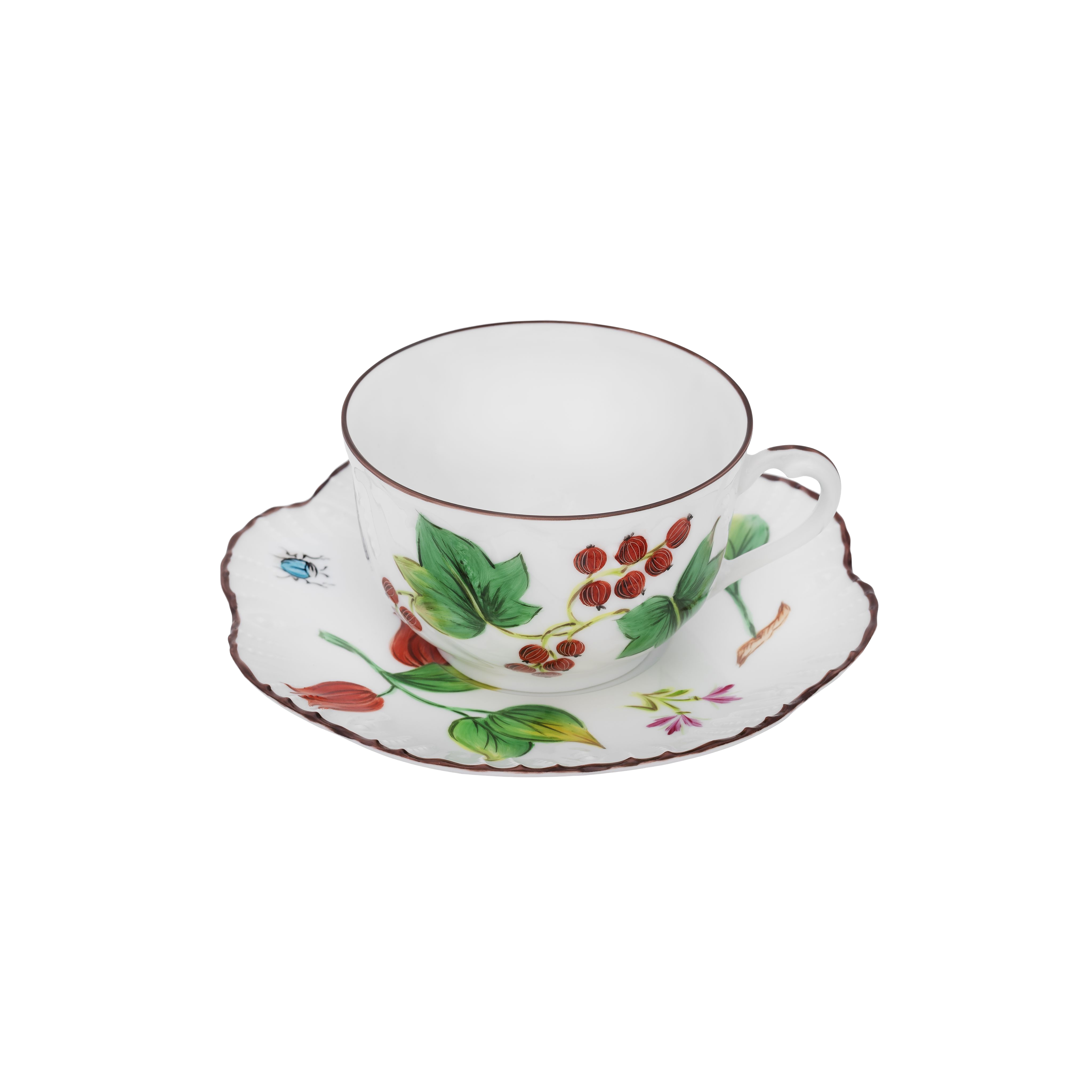 Feuillages - Tasse de thé et sa soucoupe