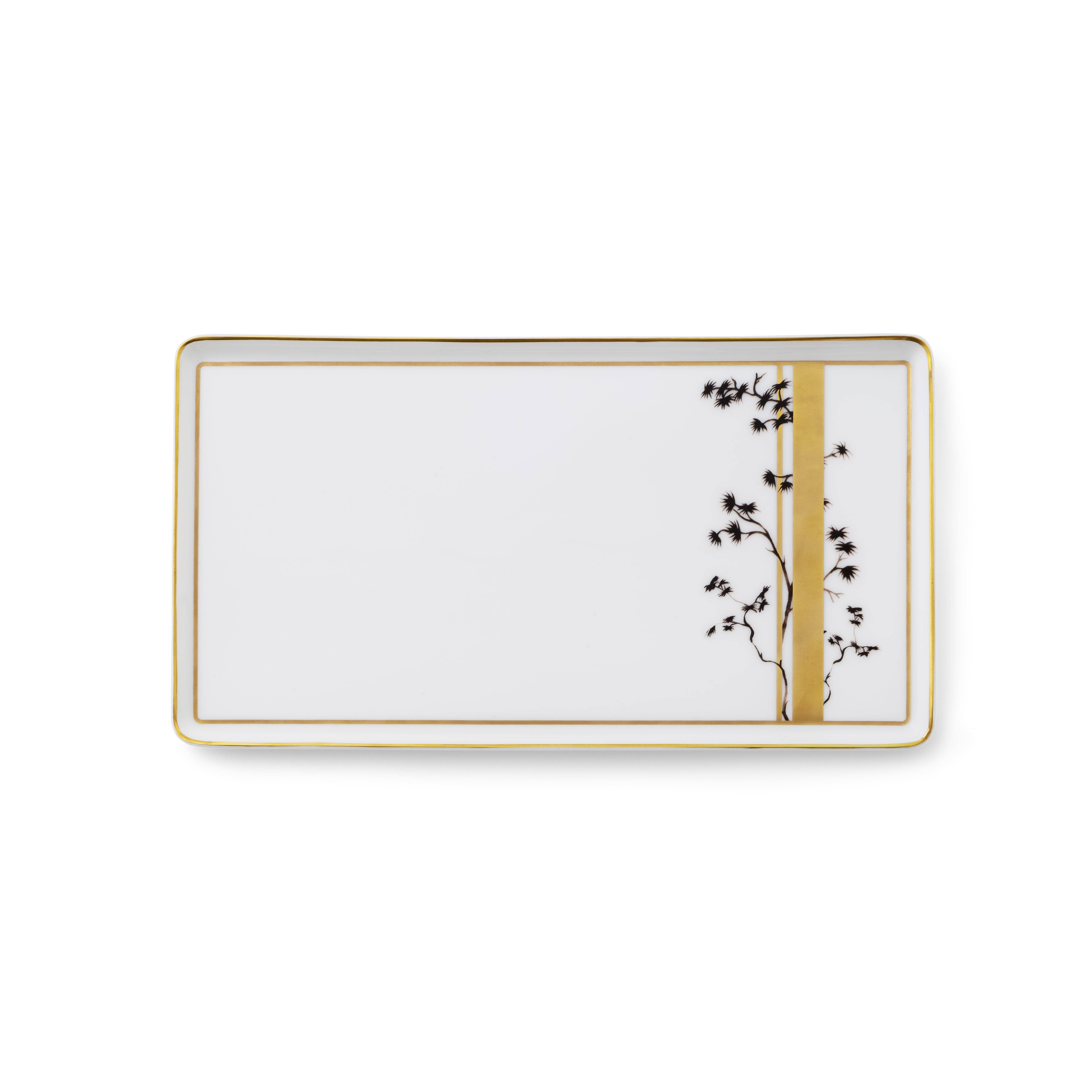 Kyoto - Big rectangular plate gold band