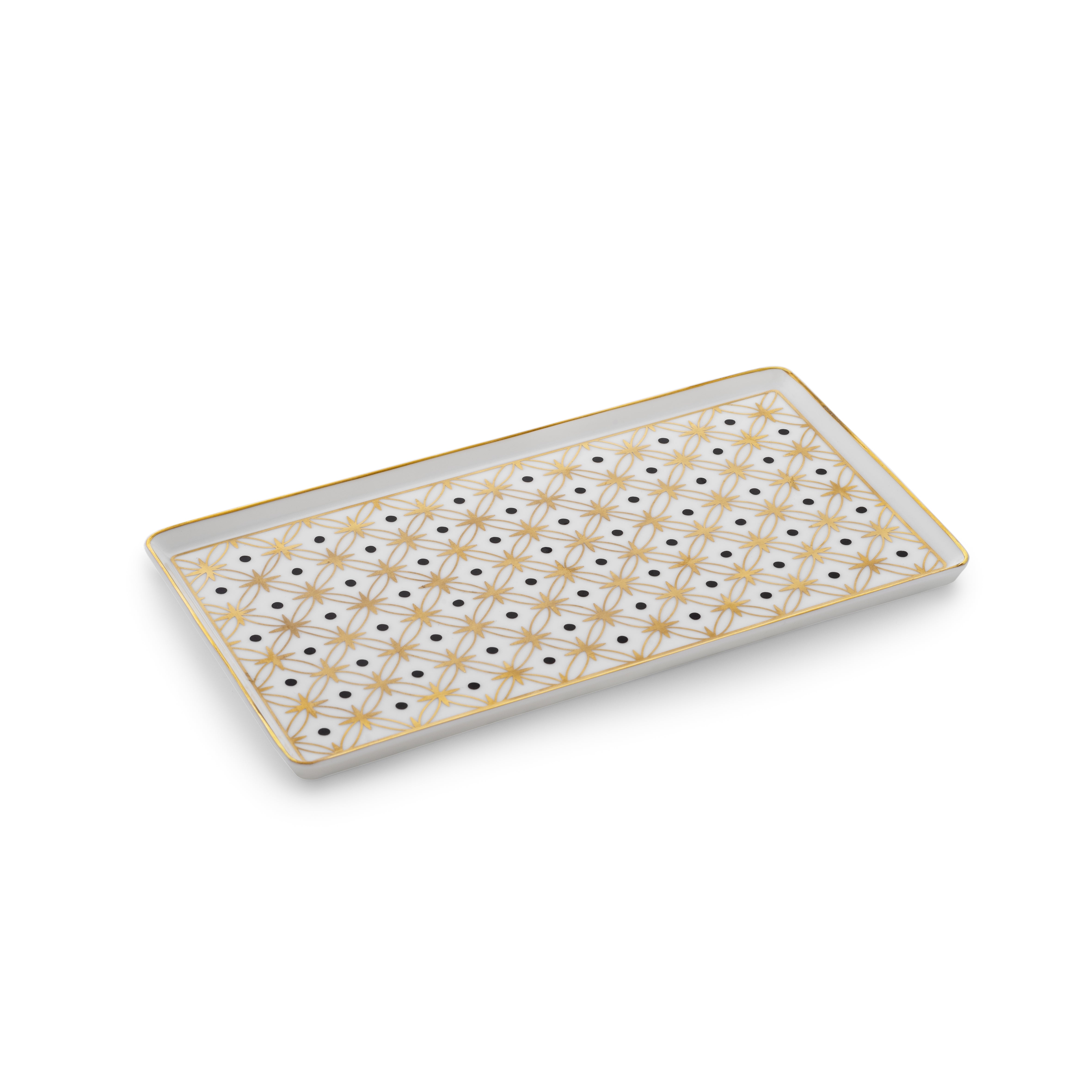 Kyoto - Big rectangular plate Gold Star