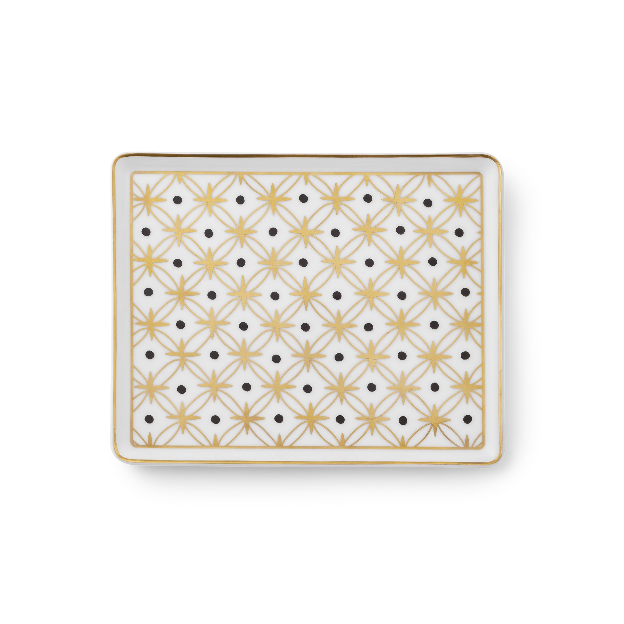 Kyoto - Small rectangular plate Gold Star