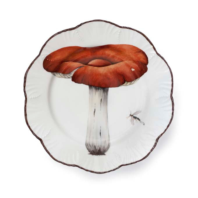 Les champignons - Set de 6 assiettes plates