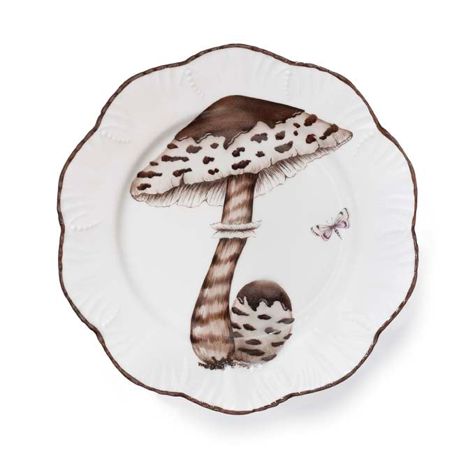 Les champignons - Set de 6 assiettes plates