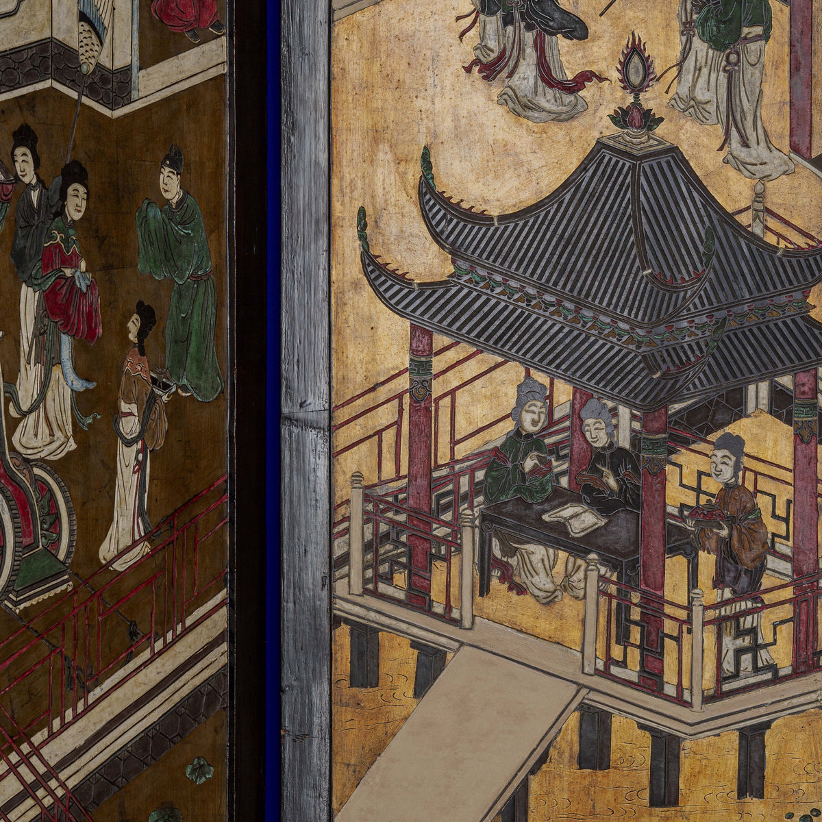 Chine, dynastie Qing, Exceptionnel paravent de Coromandel à douze feuilles