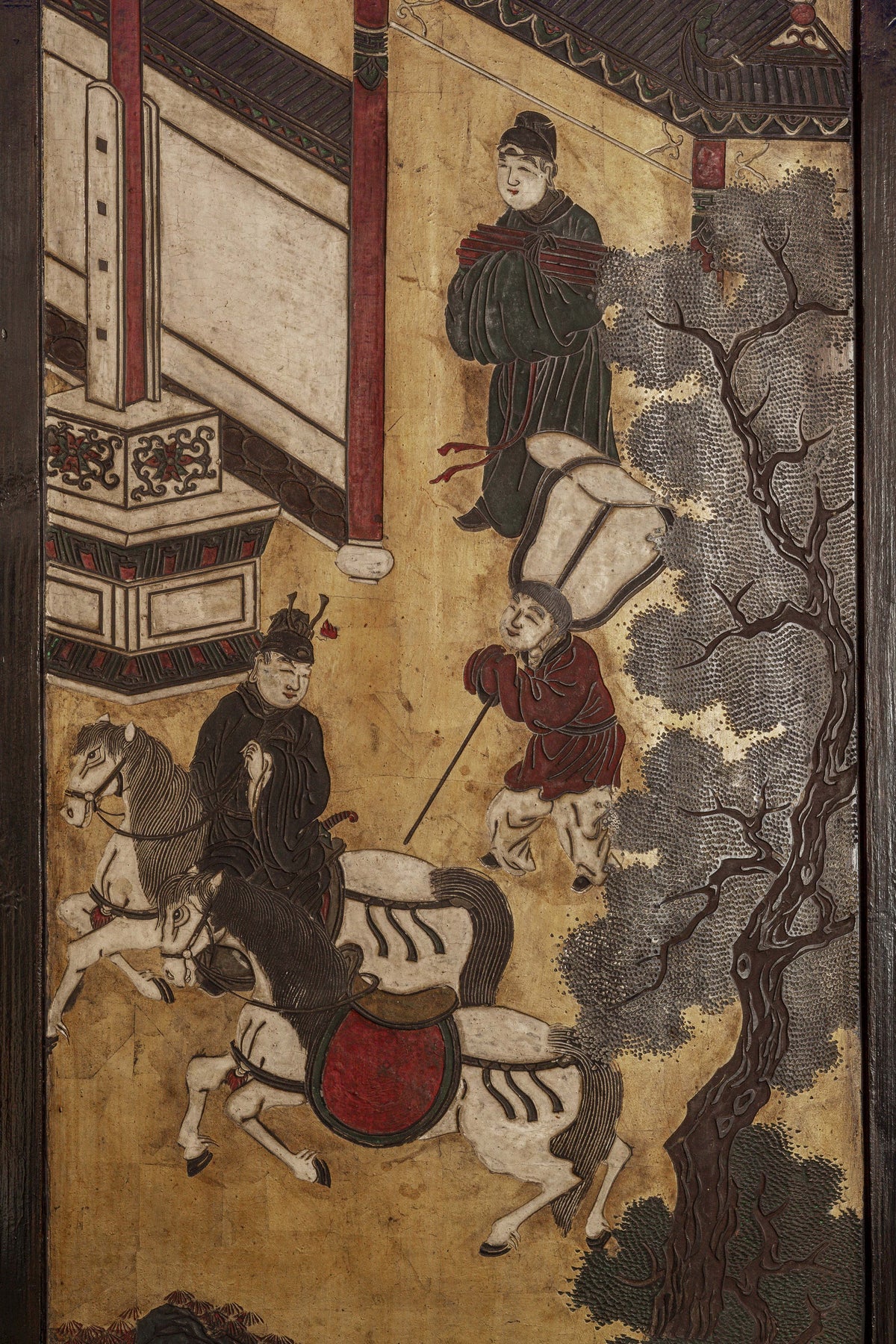 Chine, dynastie Qing, Exceptionnel paravent de Coromandel à douze feuilles