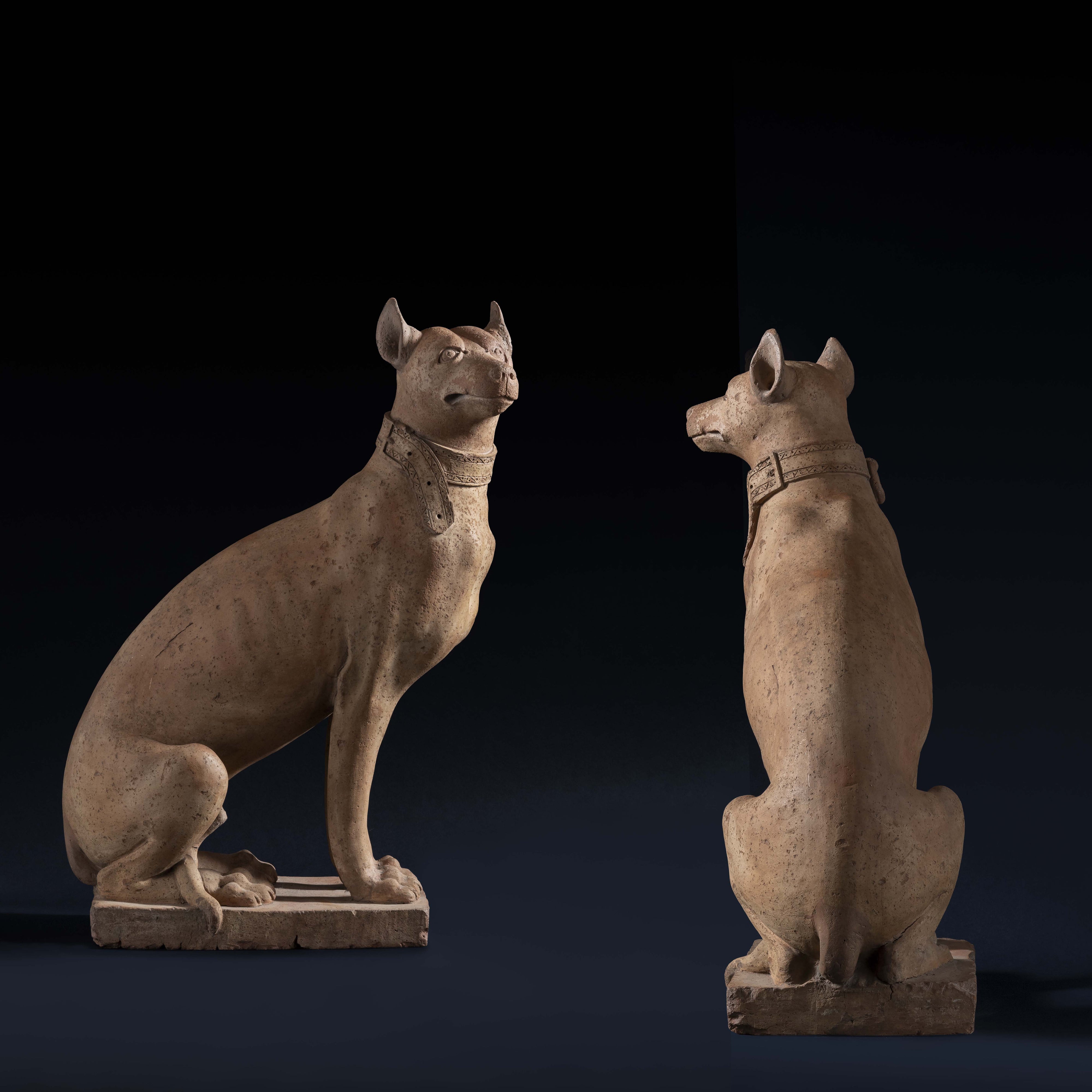 Cercle de Romolo Ferrucci del Tadda (1544-1621), Paire de chiens molosses assis