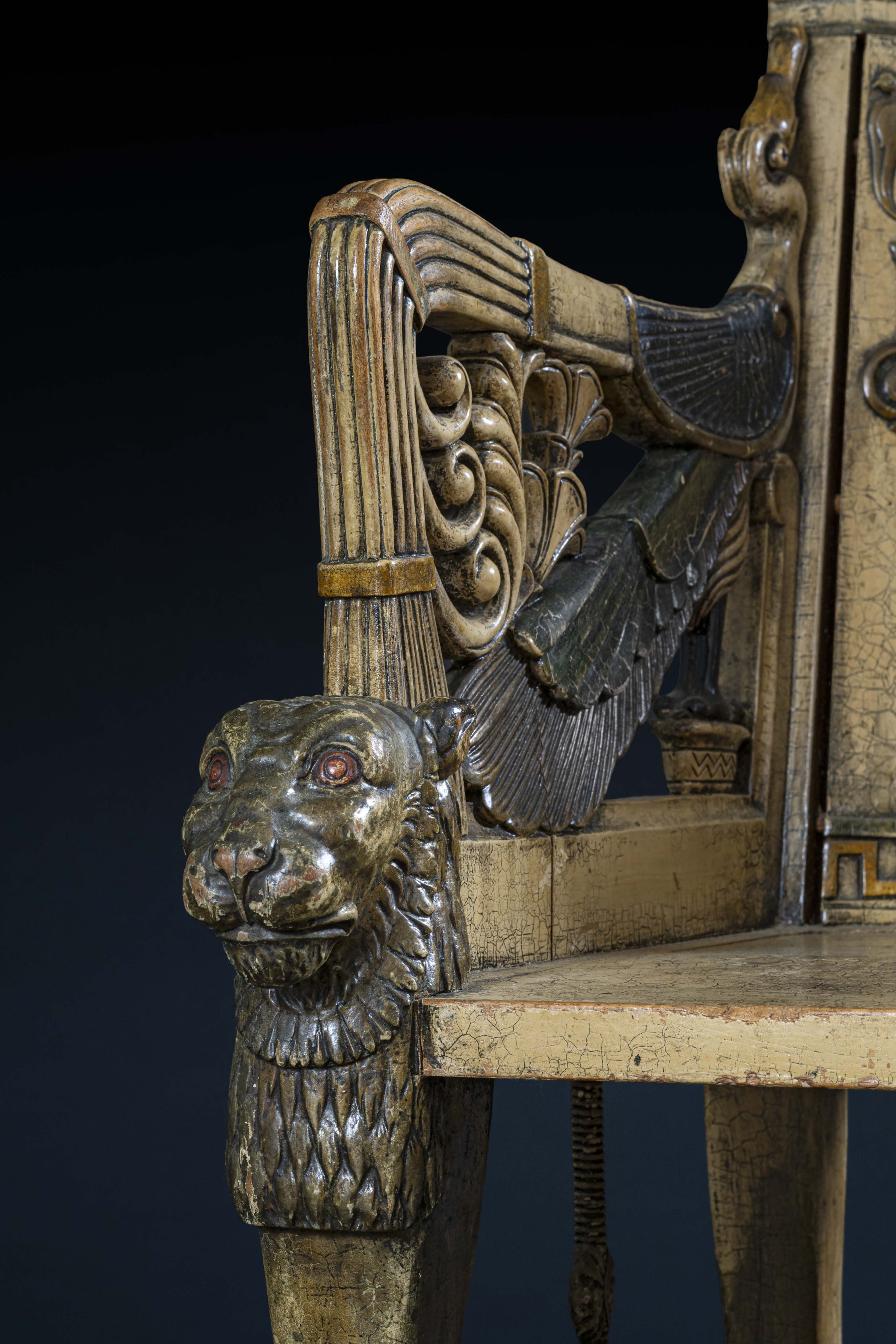 Travail italien, Paire de fauteuils Trône de Toutankhamon