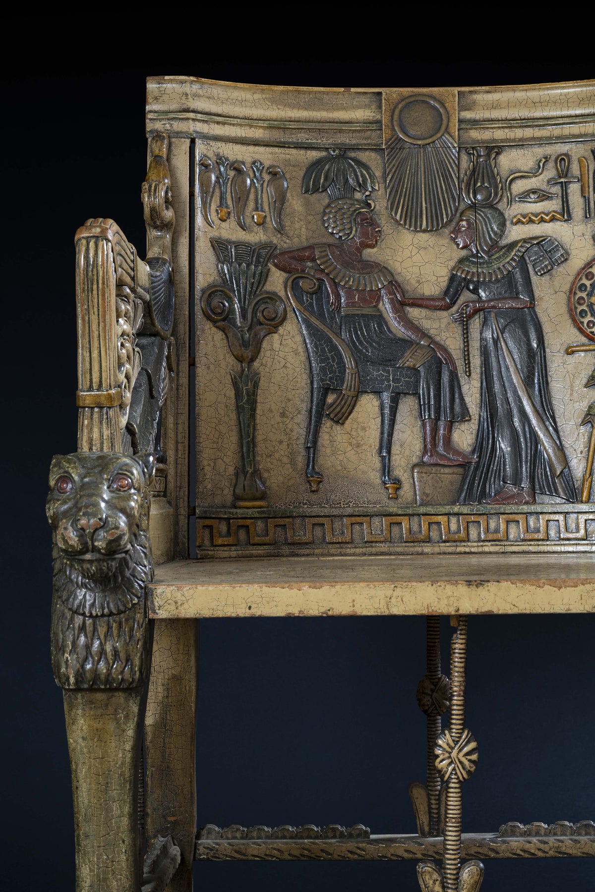 Travail italien, Paire de fauteuils Trône de Toutankhamon