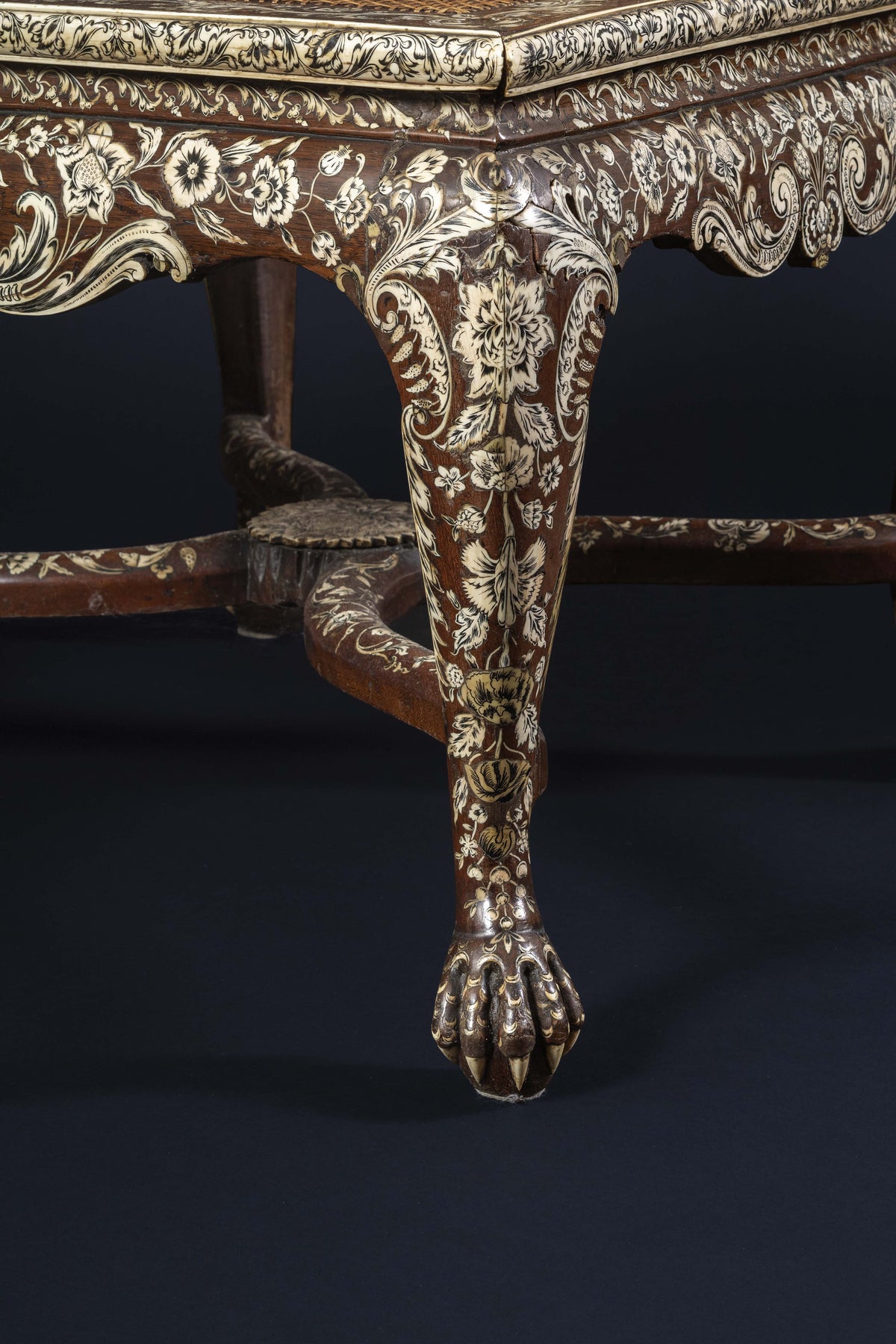 Travail anglo-indien, Vizagapatam, Spectaculaire et rare fauteuil