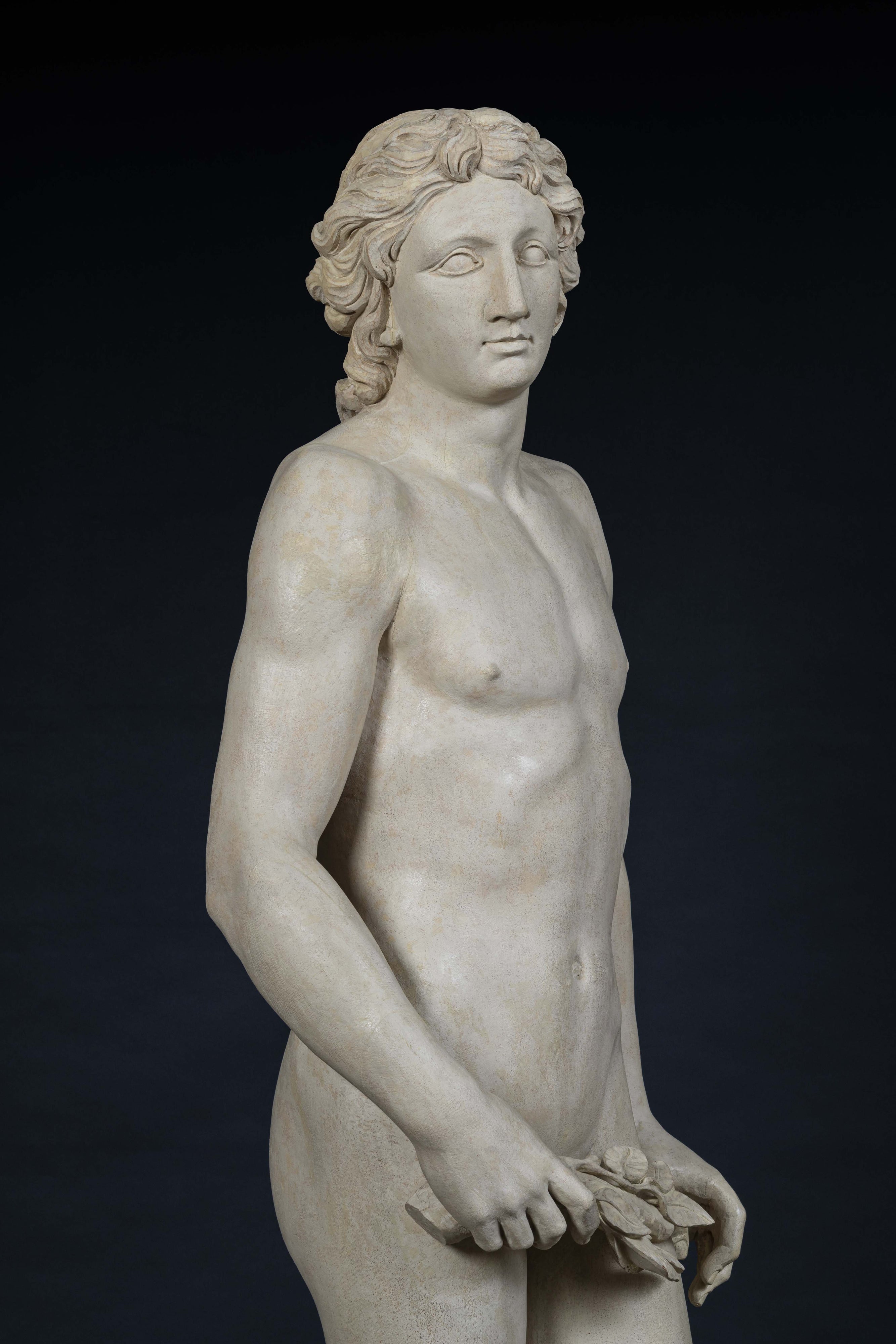 Attribué à Roman Anton Boos (1730-1810), Apollon jeune à la branche de laurier